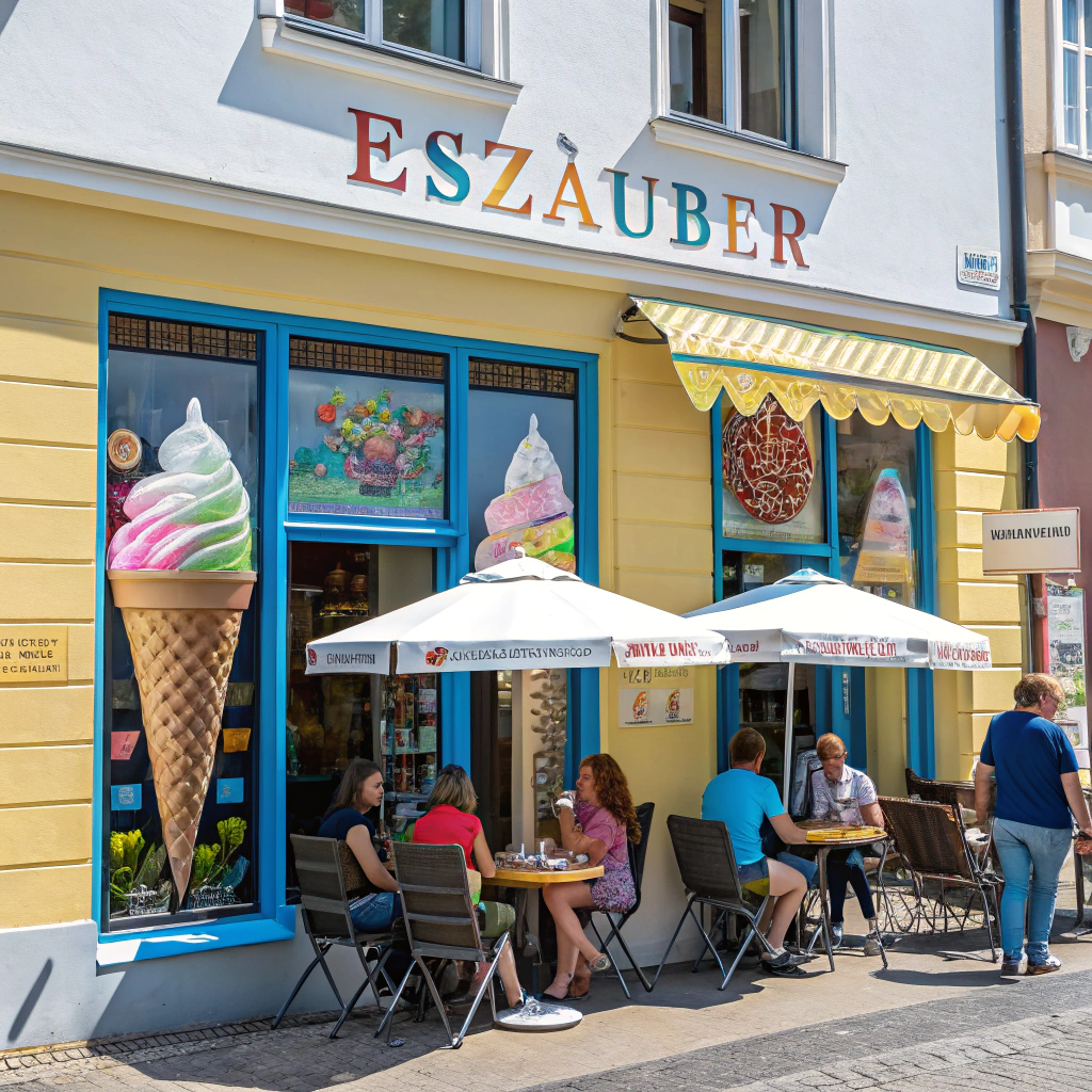 Moderne Fassade der Eismanufaktur